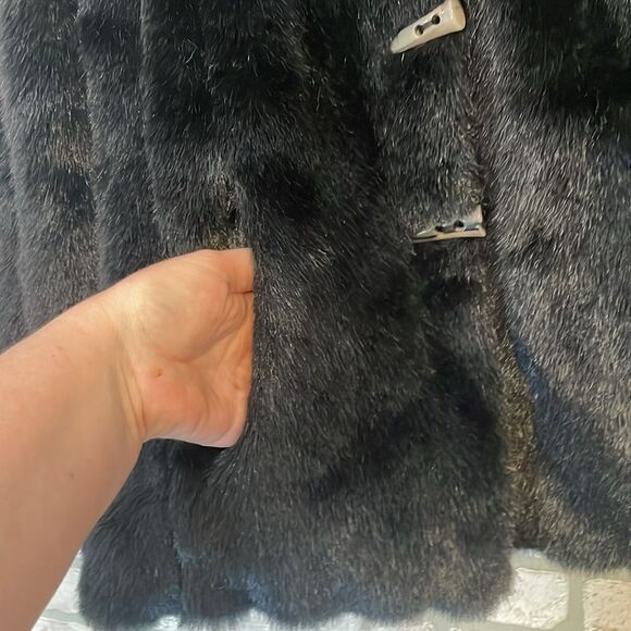 Mackintosh reversible black Faux Fur coat size S - Picture 4 of 11